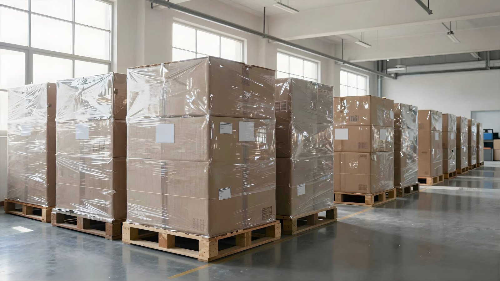 vecteezy a warehouse with pallets of boxes and boxes 75055947